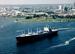GTS&nbsp;Admiral W. M. Callaghan&nbsp;(T-AKR-1001), an O-class, gas turbine powered roll-on/roll-off cargo ship