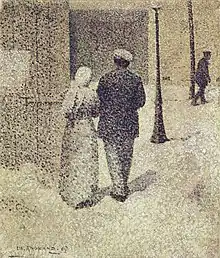 Charles Angrand, Couple dans la rue, 1887, oil on canvas, 38.5 x 33 cm, Musée d'Orsay, Paris