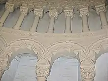 Christ Church, Welshpool. Chancel arcade in apse behind altar