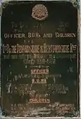 Plaque installed by The 1st Battalion the Bedfordshire and Hertfordshire Regiment