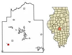 Location of Morrisonville in Christian County, Illinois.