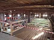 Interior preservation works, upper deck, view towards stern. 6 May 2018