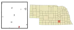Location of Edgar, Nebraska