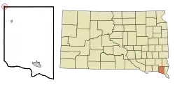 Location in Clay County and the state of South Dakota