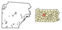 Location of Chester Hill in Clearfield County, Pennsylvania.