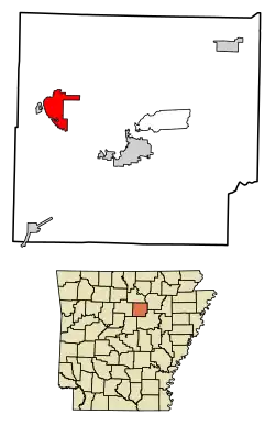 Location of Greers Ferry in Cleburne County, Arkansas.
