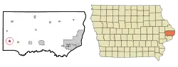 Location of Wheatland, Iowa