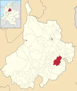 Location of the municipality and town of Mogotes in the Santander Department of Colombia.