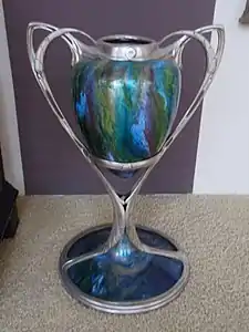 Enameled copper floor vase by Georges de Feure and Jakab Rappaport (1902) (Budapest Museum of Applied Arts)