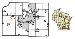 Location of Cross Plains in Dane County, Wisconsin.