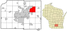 Location in Dane County and the state of Wisconsin.