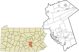 Location in Dauphin County and state of Pennsylvania.