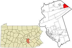 Location in Dauphin County and state of Pennsylvania.