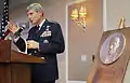 General Schwartz gives his keynote speech during a ceremony at The New Jersey Aviation Hall.