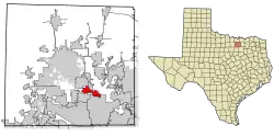 Location of Hickory Creek in Denton County, Texas