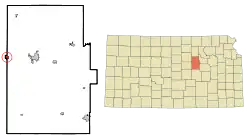 Location within Dickinson County and Kansas