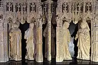 Mourners in a niche, tomb of John the Fearless, attributed to the Spanish sculptor Jean de la Huerta, c. 1406