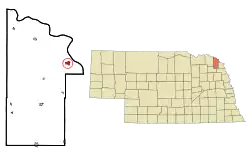 Location within Dixon County (left) and Nebraska (right)