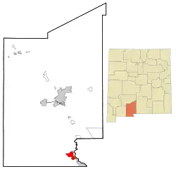 Location within Dona Ana County and New Mexico