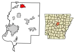 Location of Guy in Faulkner County, Arkansas.