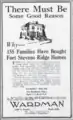 Advertisement for Fort Stevens Ridge in The Washington Evening Star, August&nbsp;1, 1925.