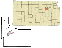 Location within Geary County and Kansas