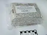 Shredded and briquetted euro banknotes from the Deutsche Bundesbank, Germany (approx. 1 kg)