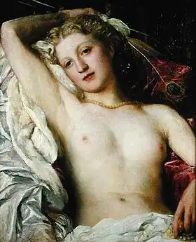 ?A Study with the Peacock's Feathers, c. 1862–1865, George Frederic Watts.