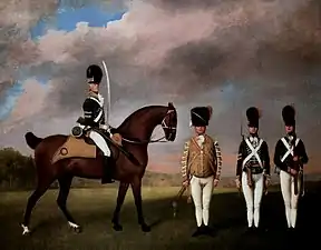 Soldiers of the 10th Light Dragoons (1793), oil on canvas, 102 x 128&nbsp;cm., Royal Art Collection