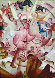 Gino Severini, 1912, Dancer at Pigalle, oil and sequins on sculpted gesso on artist's canvasboard, 69.2 x 49.8&nbsp;cm, Baltimore Museum of Art