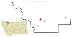 Location of Starr School, Montana