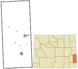 Location in Goshen County and the state of Wyoming