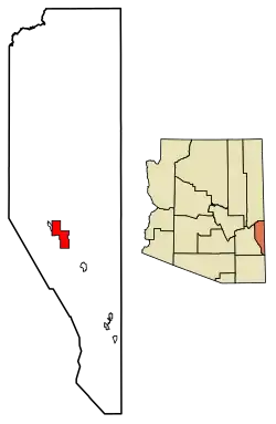 Location of Clifton in Greenlee County, Arizona