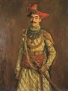 Portrait of Maharaja Tukoji Rao III Pawar