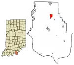 Location of New Salisbury in Harrison County, Indiana.