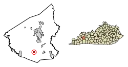 Location of St. Charles in Hopkins County, Kentucky.