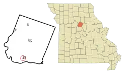 Location of Franklin, Missouri