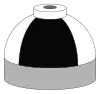 Illustration of cylinder shoulder painted in black and white quarters for a mixture of oxygen and nitrogen.