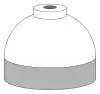 Illustration of cylinder shoulder painted white for medical oxygen