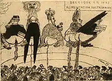 Alimentation Doctrinaire (1889) etching, 17.8 x 24.8&nbsp;cm., Plantin-Moretus Museum, Antwerp