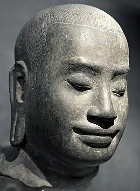 Bust of Jayavarman VII (c. 1181-1218, in the Guimet Museum)