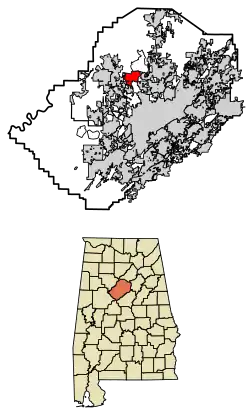 Location in Jefferson County and Alabama