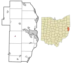 Location of Bloomingdale in Jefferson County and in the state of Ohio