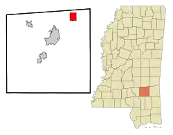 Location of Sandersville, Mississippi