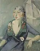La femme au foulard, before 1920, oil on canvas, 92.5&nbsp;cm ×&nbsp;73.5&nbsp;cm (36.4&nbsp;in ×&nbsp;28.9&nbsp;in)