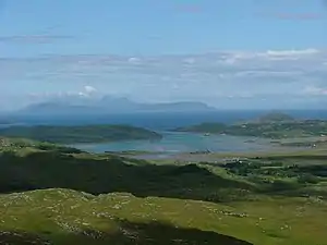Kentra Bay and the Small Isles from Cruach Bhreac