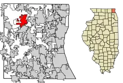 Location of Lake Villa in Lake County, Illinois.