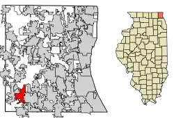 Location of North Barrington in Lake County, Illinois.