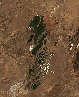 Sarykopa, one of the main lakes of the basin