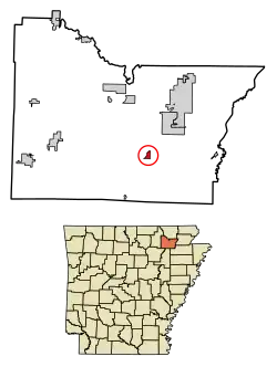 Location of Minturn in Lawrence County, Arkansas